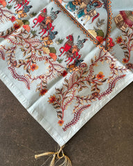 Teal Garden Cotton Print Salwar Material