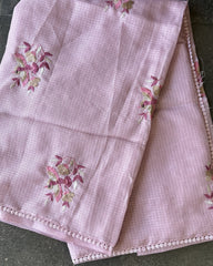 Blush Blossom Grace Dusty Pink Kota Cotton Saree