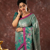Sea Green Pure Silk Saree