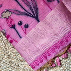 BLUSH PINK FANCY COTTON SAREE