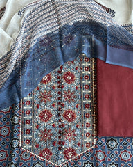 Indigo Ajrakh Heritage Salwar Suit Material