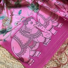 MAGENTA TOP DYED WEAVING SAREE