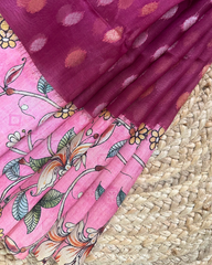 MAGENTA TOP DYED WEAVING SAREE