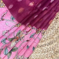 MAGENTA TOP DYED WEAVING SAREE