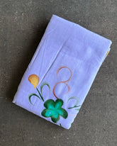 Lavender Mist Linen Hand Painted Saree