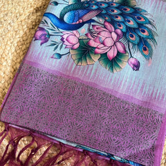 PEACOCK TOP DYED WEAVING SAREE