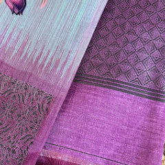 PEACOCK TOP DYED WEAVING SAREE
