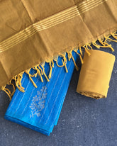 Aqua Minimal Weave Salwar Suit Material