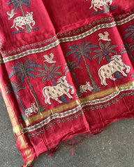 Crimson Pichwai Cotton Print Salwar Material