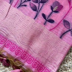 BLUSH PINK FANCY COTTON SAREE