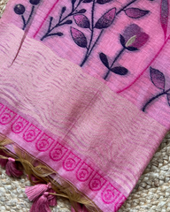 BLUSH PINK FANCY COTTON SAREE