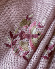 Blush Blossom Grace Dusty Pink Kota Cotton Saree