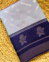 GREY & INDIGO ART DUPION SAREE