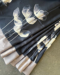 Noor Charcoal Tusser Silk Saree