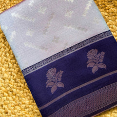 GREY & INDIGO ART DUPION SAREE