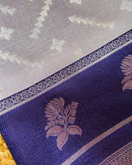 GREY & INDIGO ART DUPION SAREE