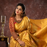 Yellow Gold Pure Kancheepuram Silk Saree