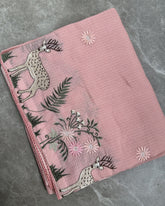Woodland Deer Embroidered Kota Saree