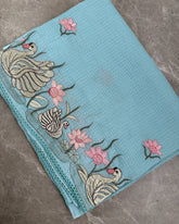 Royal Swan Embroidered Kota Saree