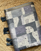 GREY CHAPPA TUSSER SAREE