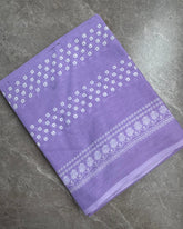 Lavender Bagru Cotton Saree