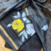 CHANDERI COTTON SALWAR SUIT - HAND PAINTED