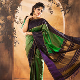 Blue border Pure Kancheepuram Silk Saree