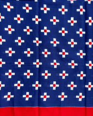 Blue Ikat-Inspired Cotton Saree