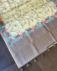 Ivory Canvas Digital Print Saree