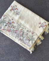 Golden Forest Tale Mustard Yellow Kota Cotton Saree