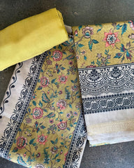 MUSTARD SEMI TUSSAR SALWAR SUIT