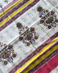 Pastel Birdsong Mul Mul Saree