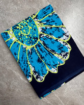 Navy Abstract Bagru Cotton Saree