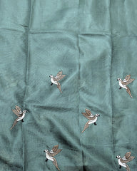Emerald Flight Elegance Deep Green Kota Cotton Saree