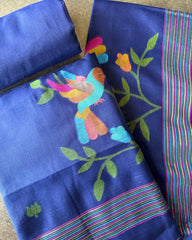 BLUE JAMDANI CHANDERI SALWAR SUIT