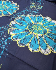 Navy Abstract Bagru Cotton Saree
