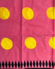 Pink Statement Border Bagru Cotton Saree