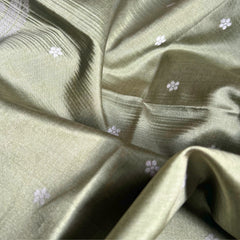OFF-WHITE TOP DYED SAREE WITH SAGE GREEN BORDER