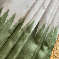 OFF-WHITE TOP DYED SAREE WITH SAGE GREEN BORDER