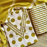 MUSTARD POLKA COTTON SALWAR SUIT