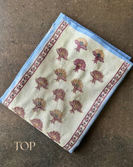 BLUE ZARI LINEN COTTON SALWAR SUIT