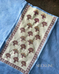 BLUE ZARI LINEN COTTON SALWAR SUIT