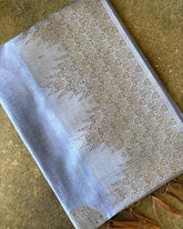 Aaral Lavender-Blue Tussar Weave