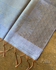Aaral Lavender-Blue Tussar Weave