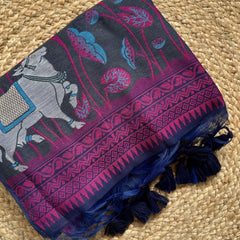 FLORAL VINE FANCY COTTON WEAVING SAREE