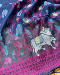 FLORAL VINE FANCY COTTON WEAVING SAREE