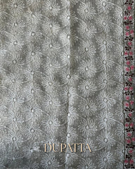 IVORY BLOOM EMBROIDERED TISSUE PRINT SUIT SET