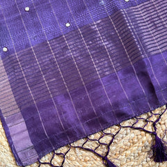 MAROON FLORAL SEMI DUPION SILK EMBROIDERY WORK SAREE