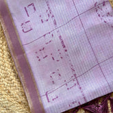 MAUVE PINK CHAPPA TUSSER PRINT SAREE