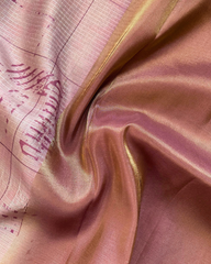 MAUVE PINK CHAPPA TUSSER PRINT SAREE
